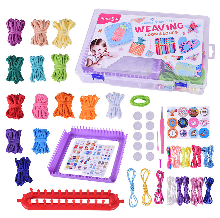 Neuer elastischer Seilstrick-Websatz für Außenhandel und grenzüberschreitenden Handel, pädagogisches Handwerk-DIY-Kinderweb-Spielzeugset