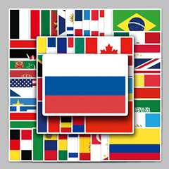 105 flags country car stickers cartoon doodle creative handmade water cup guitar skateboard suitcase laptop sticker