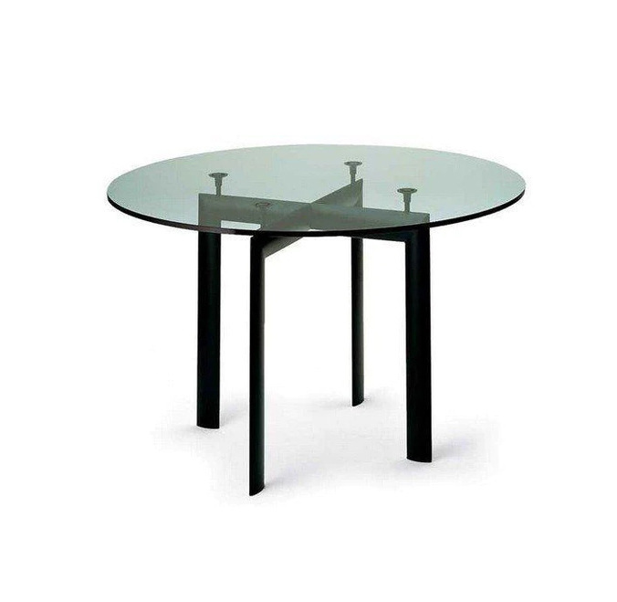 Medieval Bauhaus designer LC6 dining table Corbusier tempered glass dining table round negotiation table