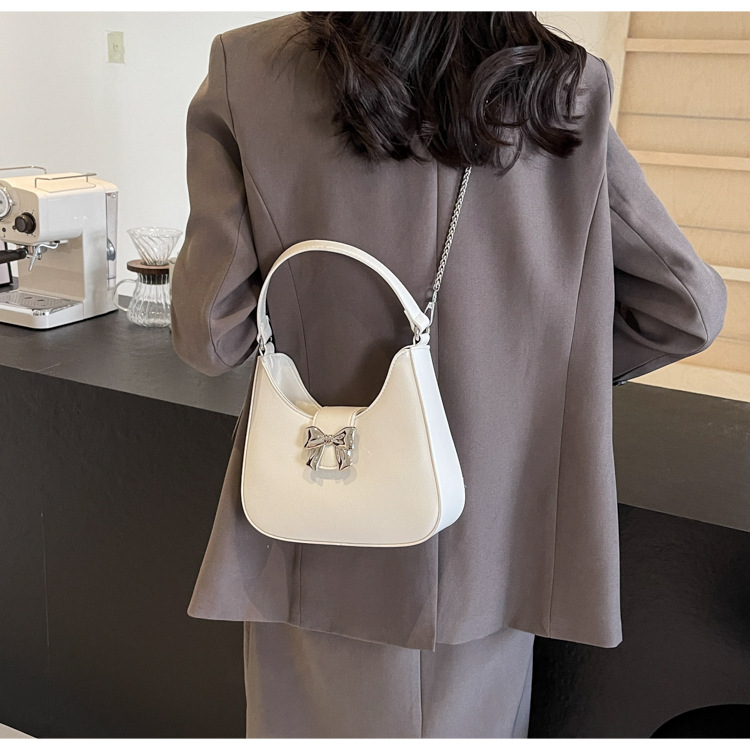 210g Weight Synthetic Leather Lining Material Flip Cover Closure Type Single Shoulder Strap Strap Type Handbag Bags Type Daily, Shopping Occasion Pu Leather Material Bow Knot Pattern All Seasons Season Women's Gender Basic Style Medium Size Women's Medium Pu Leather Bow Knot Basic Flip Cover Handbag 11