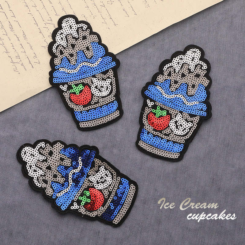 电脑绣花标亮片蛋糕徽章布标服装辅料衣帽配饰补丁贴背胶刺绣布贴