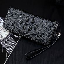 2024新款男包手包鳄鱼皮手拿包真皮牛皮长款钱包纯皮休闲时尚夹包