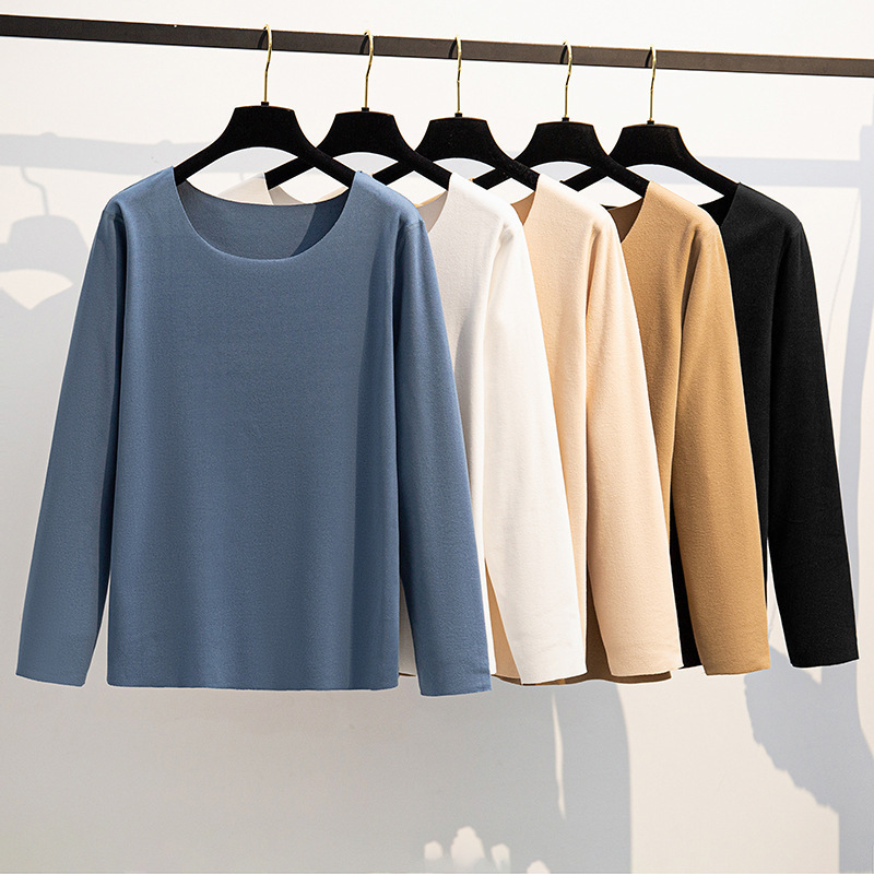 Seamless double-sided thermal warm underwear base shirt for plus-size women, extra-large size women's clothing 200/ 150kg
