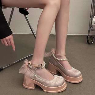 Chinese Style Mary Jane Women's Shoes Fairy Style with Skirt Flats 2025 Spring and Summer New Heightening Shallow Mouth Flats