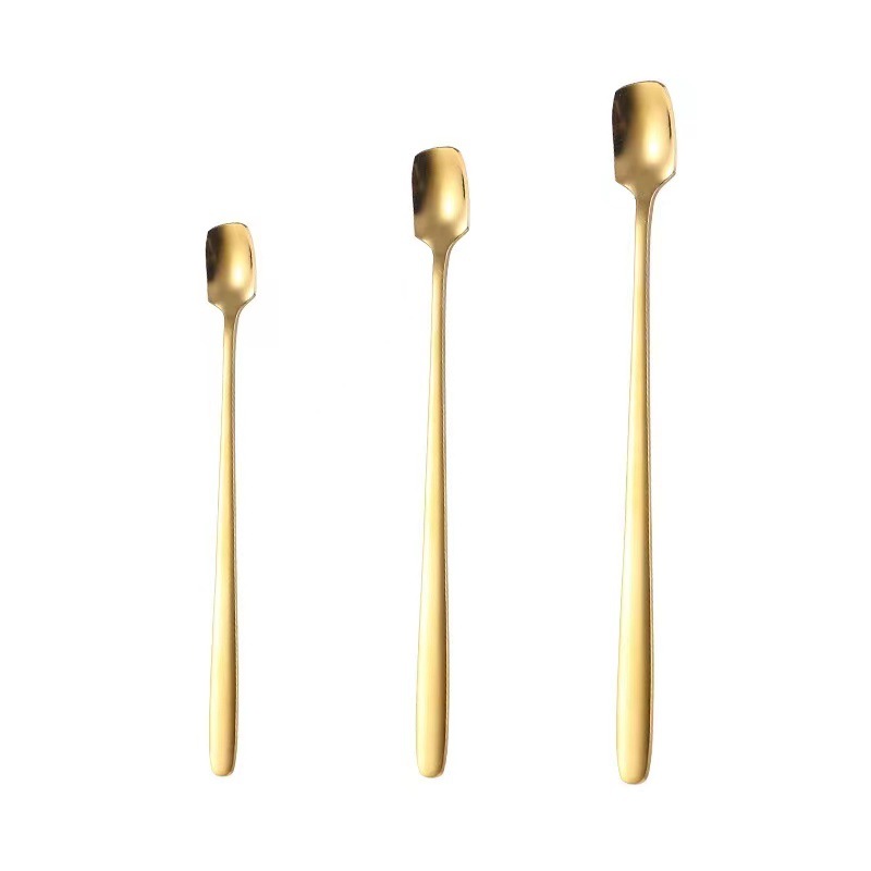 Cuchara de café de acero inoxidable - De mango largo, para miel y regalo