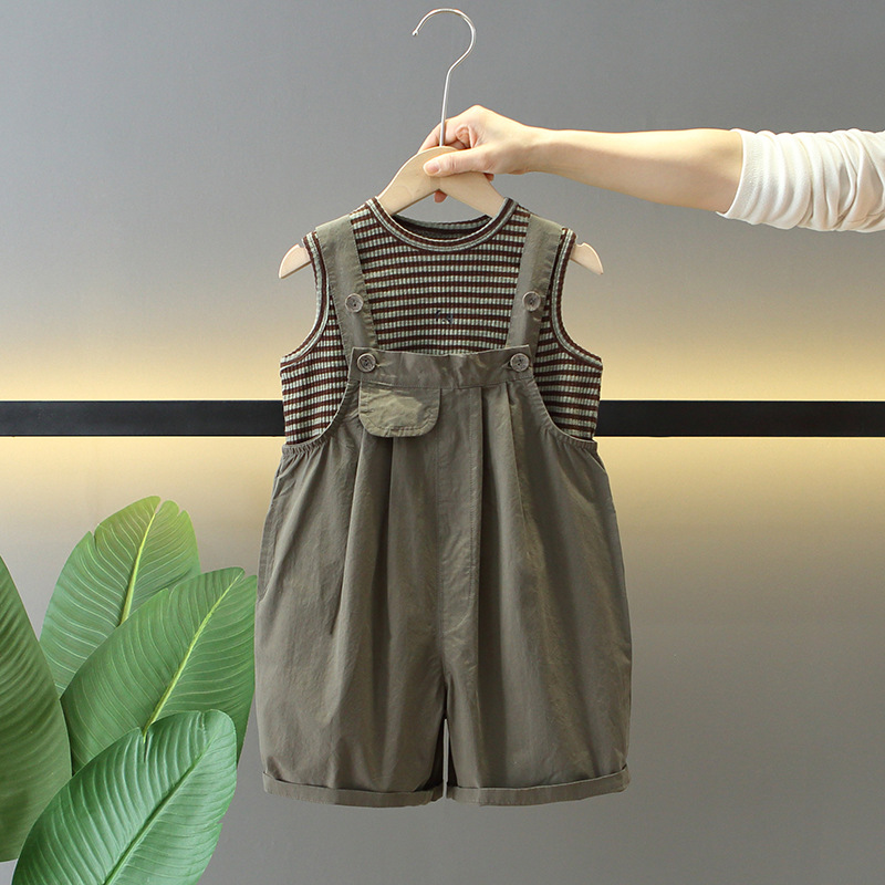 7862 Traje de verano para niños 2025 nuevos monos para niños de dos piezas ropa casual de moda de verano para bebés