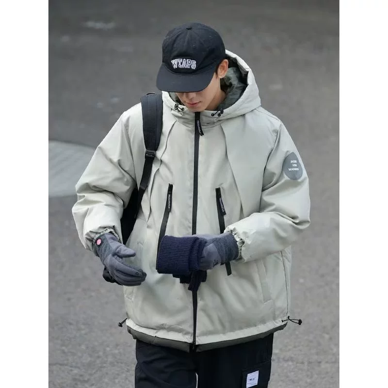 Функционал ветер с капюшоном, хлопчатобумажная куртка, мужская зимняя наружная японская одежда