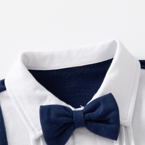 Spring Fashion Collar Navy Blue Children's Hoodie Academy Style Gentleman Bow Tie Collar Hoodie for Middle Kids