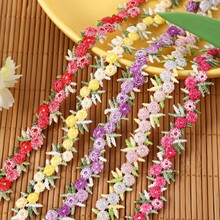 1.5CM宽涤纶水溶线花苞刺绣花边服装饰品项链辅料DIY手工头饰花边