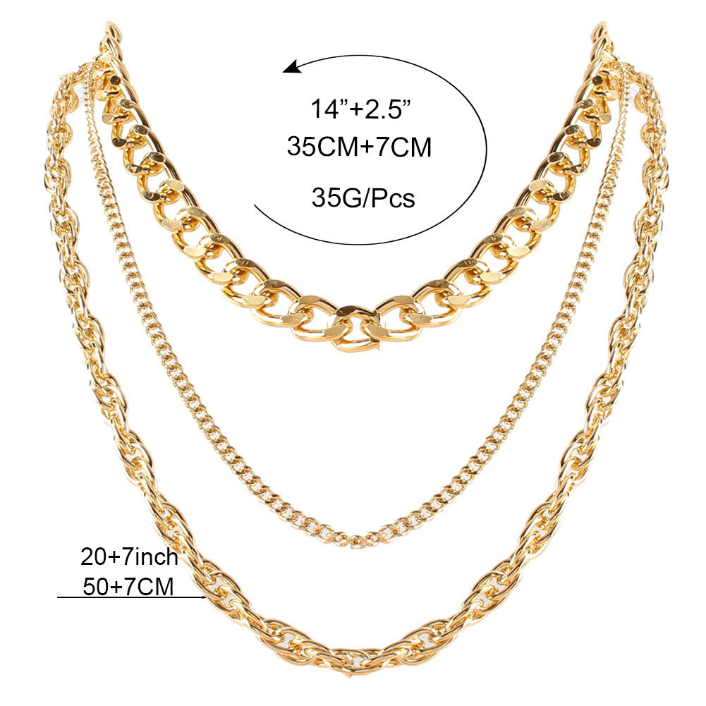 Wholesale Jewelry Multi-layer Thick Chain Stacking Necklace Nihaojewelry display picture 1