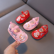 老北儿童夏季布鞋纯手工千层底女宝宝超古风绣花0-2岁周岁鞋