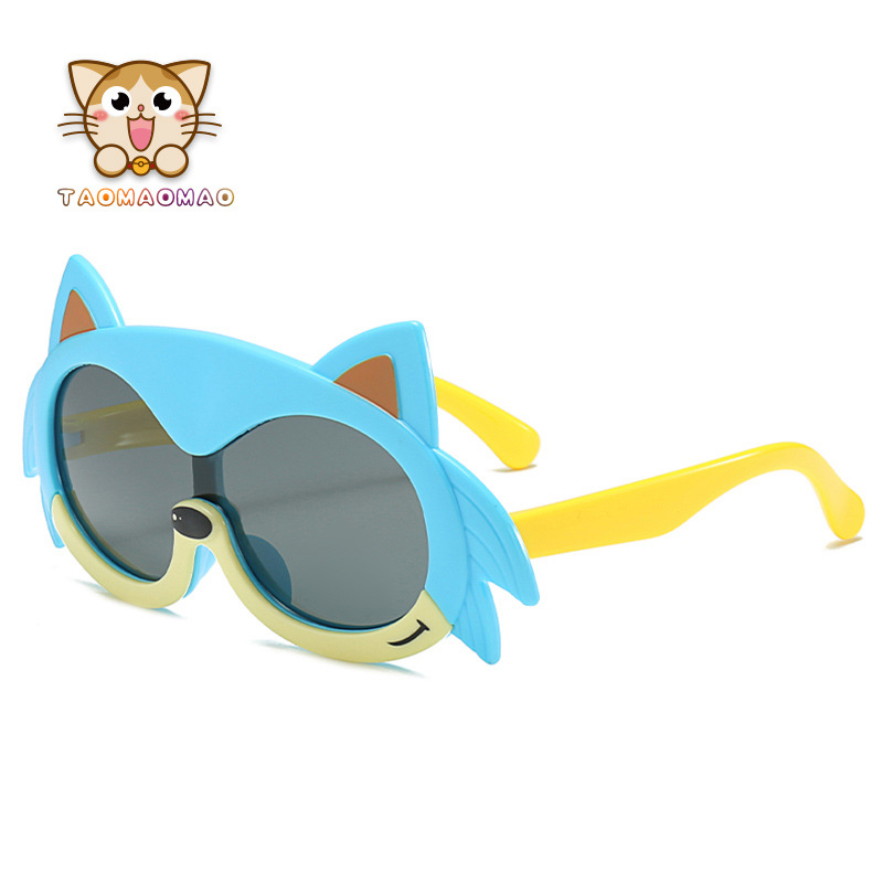 Gafas de protección UV de silicona de dibujos animados gafas de sol de los nuevos niños de fábrica al por mayor estilo lindo bebé gafas de sol mujeres