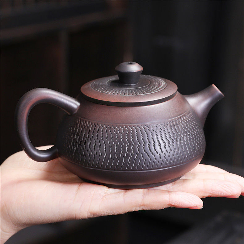 Raw Ore Handmade Jumping Knife Purple Pottery Pot High-end Household Teapot Antique Kung Fu Ceramic Tea Set Tea Maker Gift Box