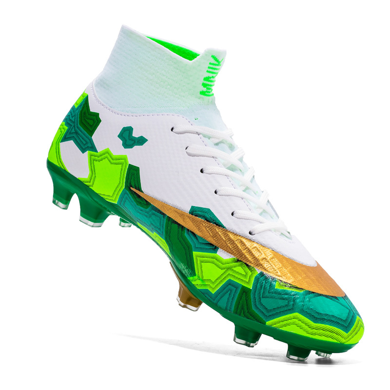 Foreign Trade Large Size Football Shoes New High Top TF Sneakers Male And Female Students Spikes AG Flat Student Training Wholesale_voghion.com