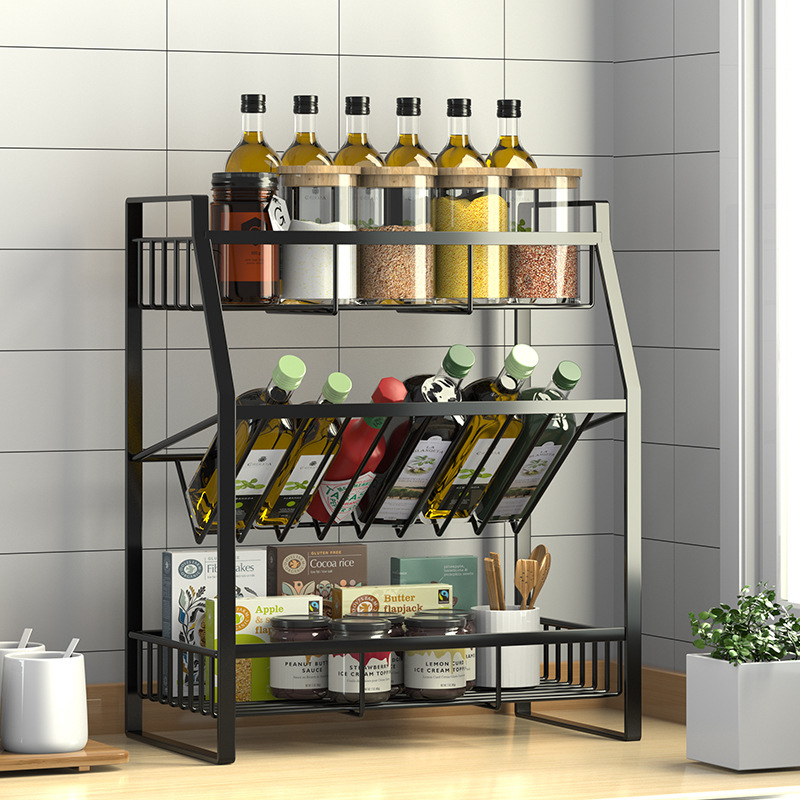 Estante de cocina personalizado condimento multipropósito integrado estante de almacenamiento de aceite estante de almacenamiento al por mayor