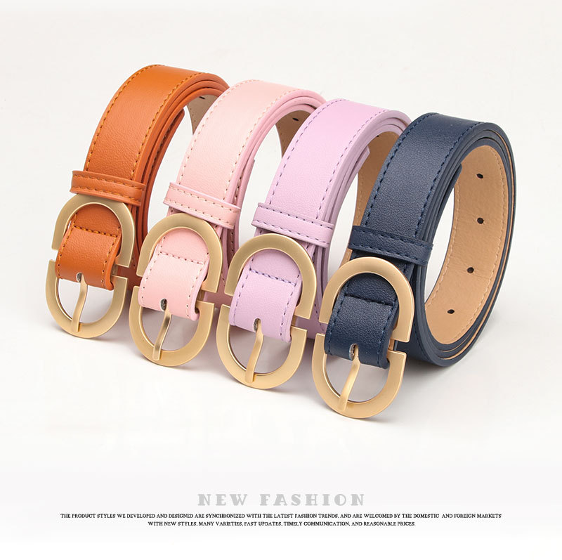 Elegant Basic Simple Style Solid Color Pu Leather Alloy Plating Women's Leather Belts display picture 1