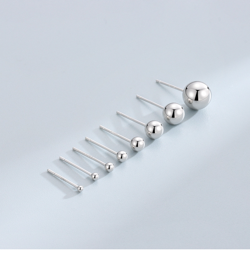 Simple Style Round Silver Plating Ear Studs 1 Pair