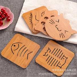 砂锅垫镂空卡通木质杯垫隔热垫厨房餐盘垫碗垫锅垫子餐桌垫茶杯垫