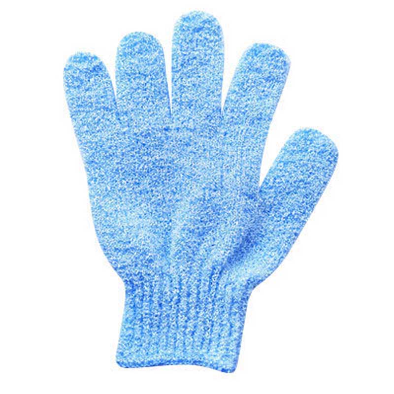 Guantes de baño abrasivos de cinco dedos, toallas de baño para adultos, toallas de espalda para exfoliar la piel muerta.