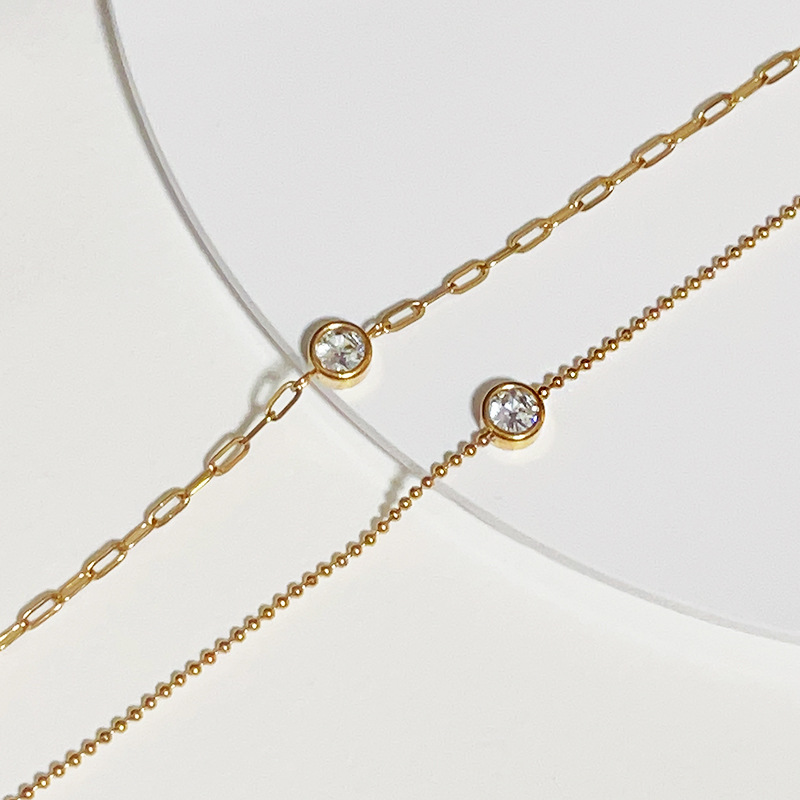 Bracelets Classification 1 Piece Quantity Fashion Round Titanium Steel Inlay Zircon Bracelets 1 Piece