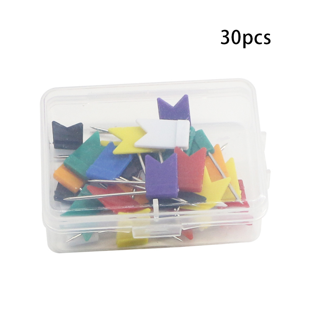 Venta al por mayor 30/50 piezas de banderas de colores, pines de tablero de corcho, pines de mapa, pines de marca, chinchetas de línea roja