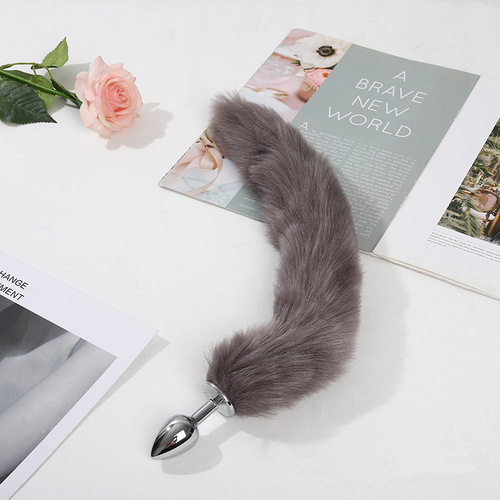 SM fox tail flirting metal anal plug tail prop anal plug anal backcourt male and female flirting sex products
