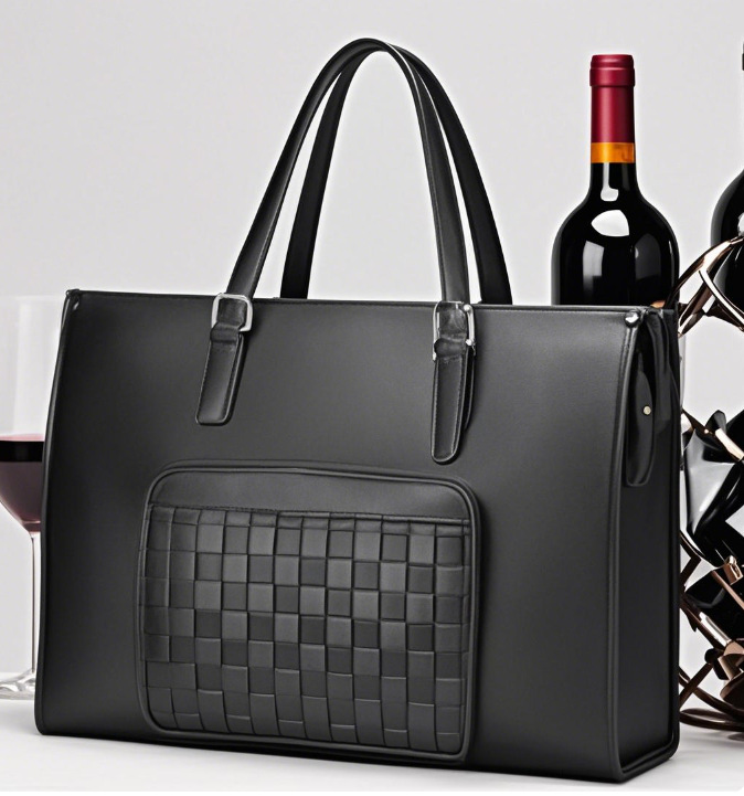 Spot nuevo bolso portátil con aislamiento térmico para almuerzo, documento de cuero PU de 15,6 pulgadas