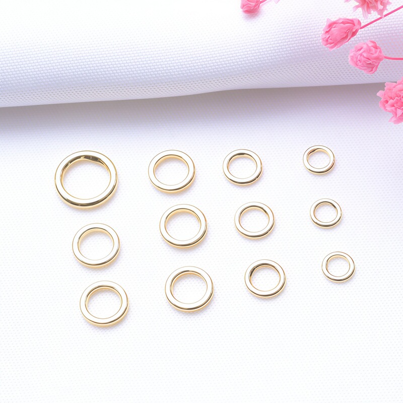 18k gold-plated color-retaining seamless closed ring bead accessories for DIY bracelet and necklace connection and finishing materials