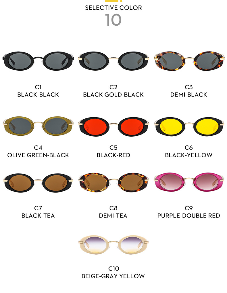 45g Weight Full Frame Glasses Structure Sunglasses Classification PC, UV400 Protection Lens Material Oval Frame Glasses Style Travel, Shopping Occasion Solid Color Pattern All Seasons Season Women's Gender Vacation, Streetwear Style Vacation Streetwear Solid Color PC UV400 Protection Oval Frame Full Frame Women's Sunglasses 11