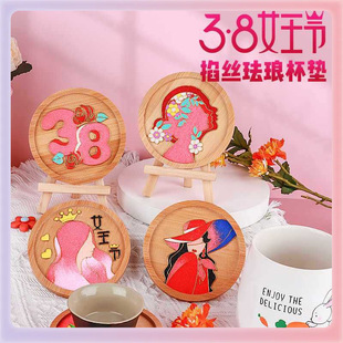 ✅ Ladieswear's Day Handmade Gift Cloisonne DIY Filigree Enamel Coaster Team Building Warm-Up Family Activities for Mom