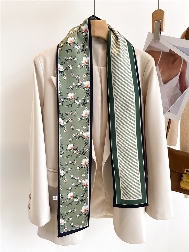 Sciarpa alla moda, cintura, sciarpa, nastro, decorazione per borsa legata, piccola fascia per capelli lunga, sciarpa di seta, donna bifacciale_voghion.com