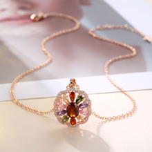 七彩玫瑰金项链【小额批发】卡诗饰品欧美 源头工厂供应