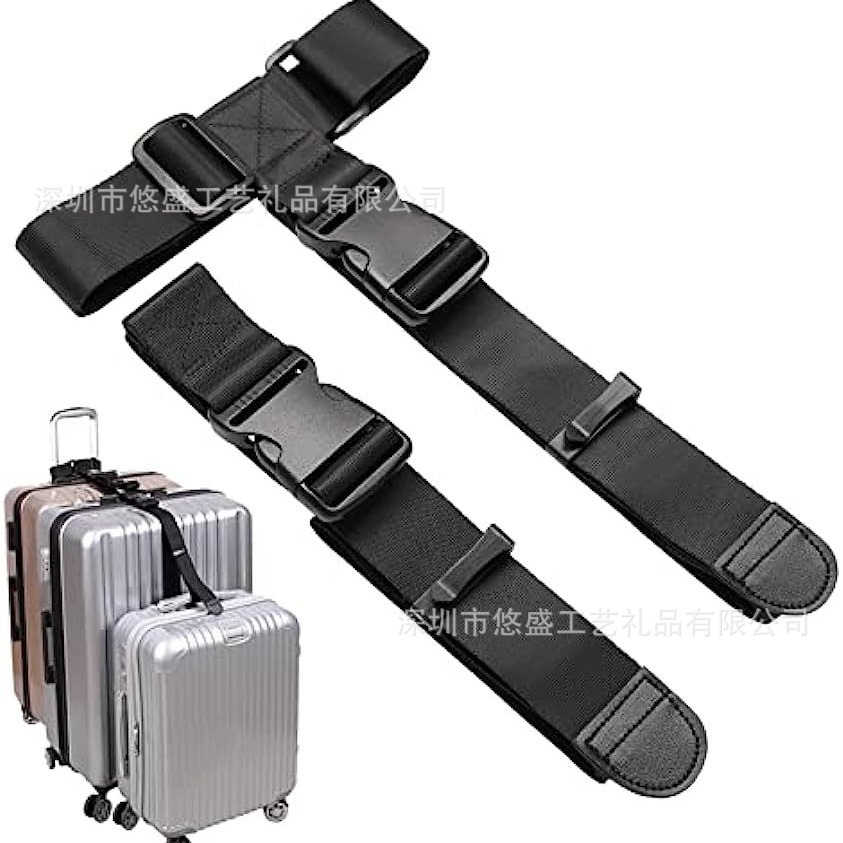 Luggage Connecting Straps Add an Additional Suitcase Strap with Adjustable Buckle, Fixed Strap, and Suitcase Connecting Rope