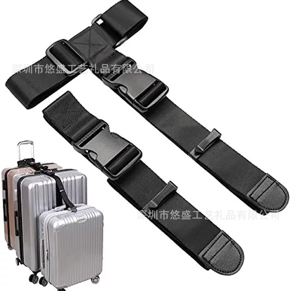 Luggage Connecting Straps Add an Additional Suitcase Strap with Adjustable Buckle, Fixed Strap, and Suitcase Connecting Rope