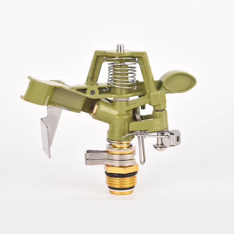 rociador de brazo rociador de aleación de riego jardinería césped agrícola rotativo riego plástico fábrica accesorios al por mayor rociador de agua verde