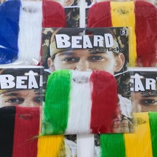 足球世界杯应援装扮胡子道具假胡子各国国旗色胡子外贸厂家批发