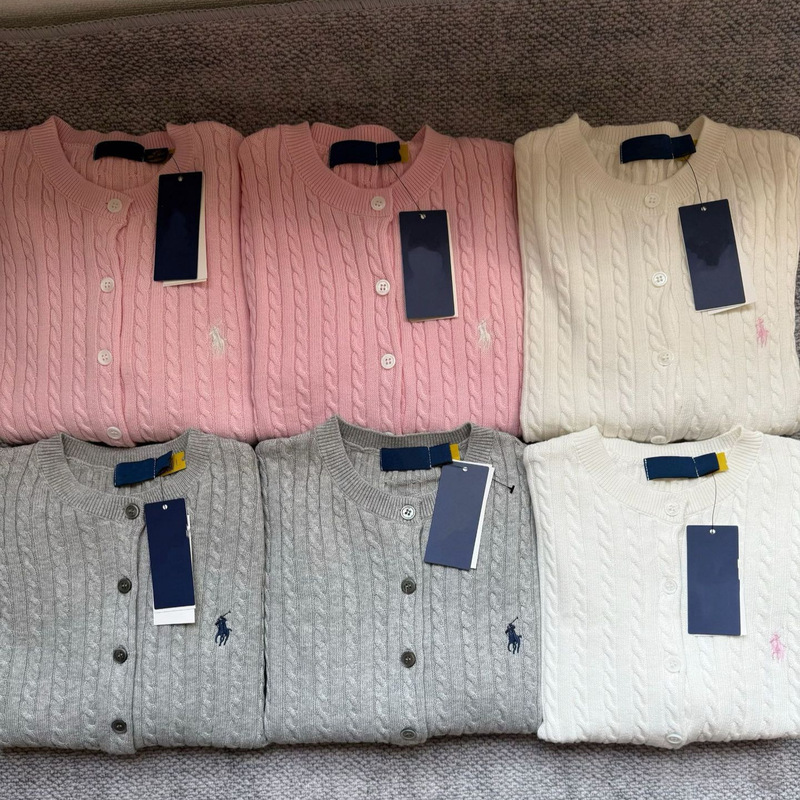 PL Raff Ma Biao Embroidery Zhao Ruth Same-style Pony Raff Sweater Women's Top Twist Cardigan Women's Knitted