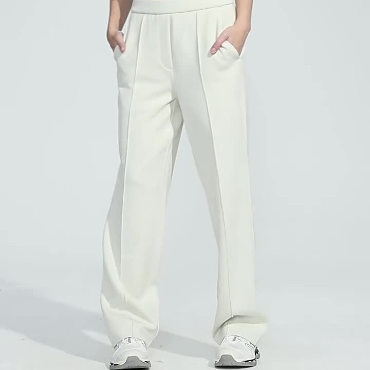 2025 New Mid-Waist Loose Sports Pants for Women, Casual Versatile Straight Pants, Slimming Wide-Leg Yoga Pants