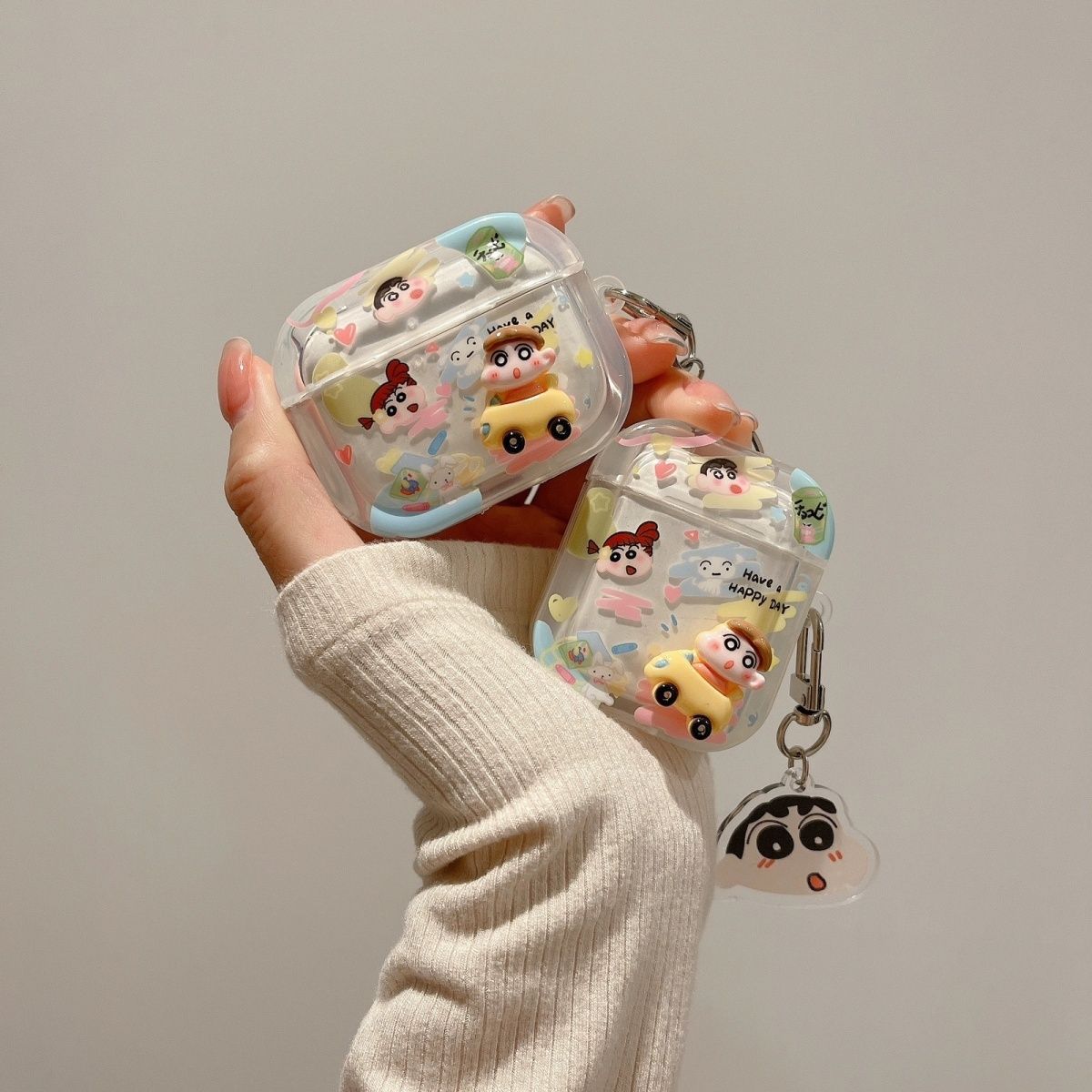 Cartoon crayons japoneses pequeños nuevos para Apple Airpod 4 auriculares caso de protección pro3 caso de protección