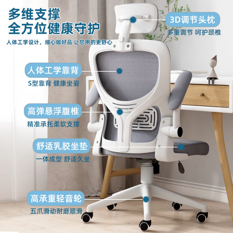 Computer Chair Office Chair Home Comfortable Sedentary E-Sports Ergonomic Chair Men's Dormitory Conference Learning Backrest Chair