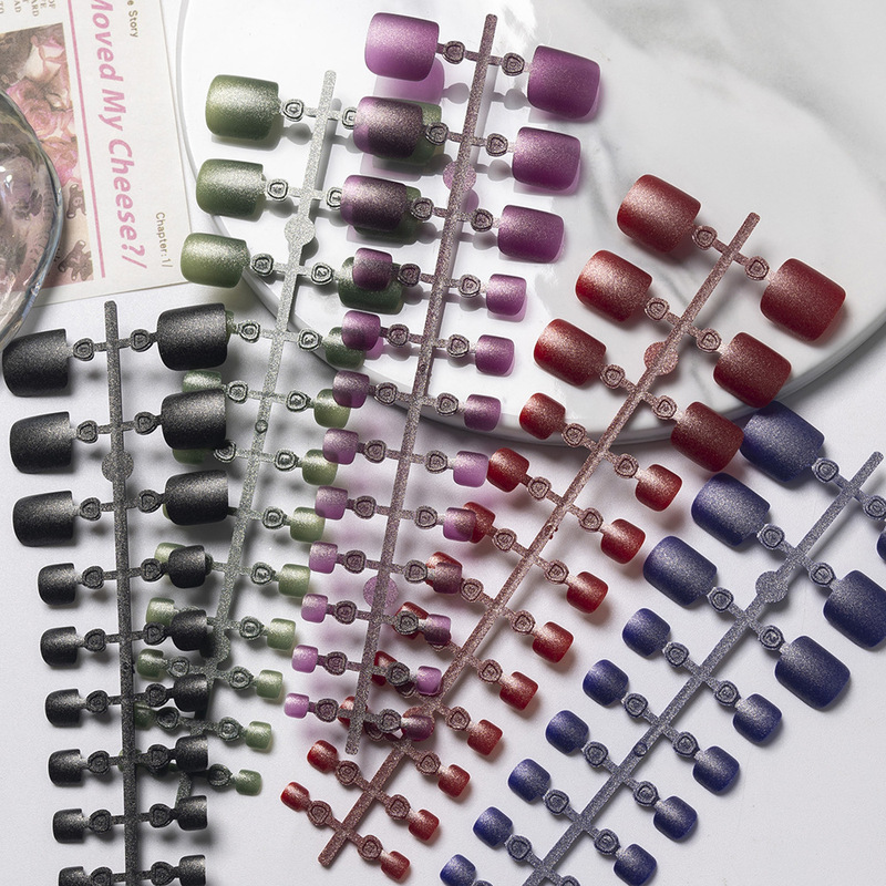 New Style Toenail Wearable Nail Ice Transparent White Moonlight Frosted Cat Eye Toenail Fake Nail Art Wholesale Factory New Style Toenail Wearable Nail Ice Transparent White Moonlight Frosted Cat Eye Toenail Fake Nail Art Wholesale Factory