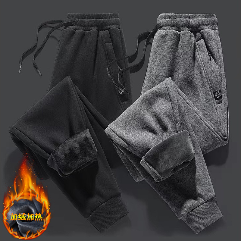Men's Cotton Pants Autumn and Winter Sweatpants Trendy Loose Straight-Leg Men's Sports Pants Workwear Casual Jogger Pants