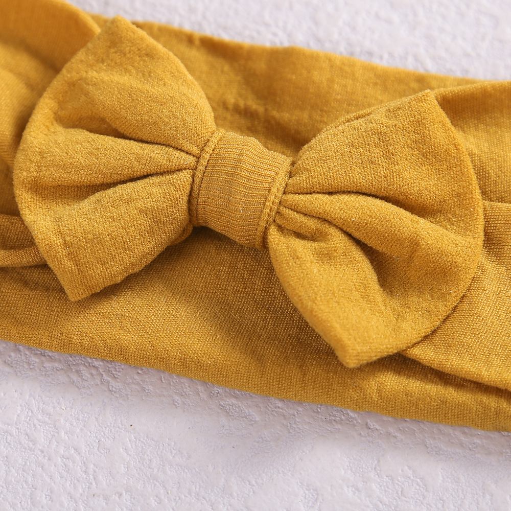 European and American cross-border new children's hair accessories baby bow headband baby care door nylon hair band wholesale_voghion.com