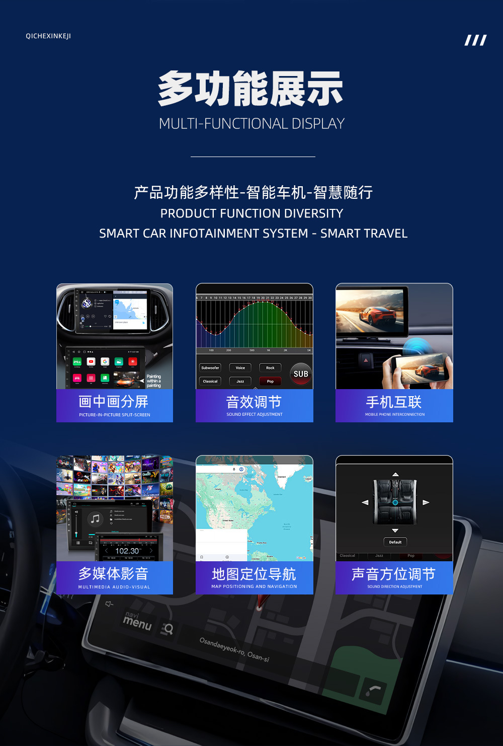Suitable for 09-13 Toyota Highlander 8inch Android-based smart car navigation system with reverse camera