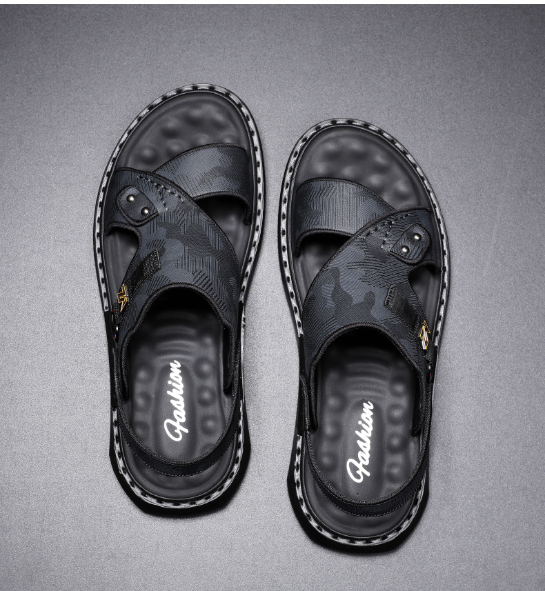 Pantofole da spiaggia casuali antiscivolo in lattice alla moda coreana a doppio uso all'aperto da uomo all'ingrosso di sandali estivi da uomo_voghion.com