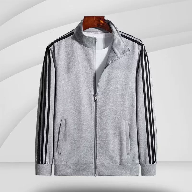 Спортивный свитер в полоску для мужчин и женщин, Новинка осени 2023 года, куртка-кардиган, повседневная куртка с воротником с тремя полюсами, модная