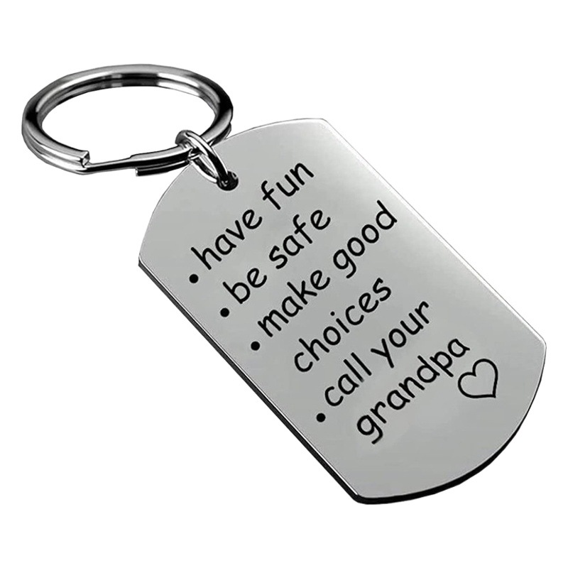 Amazon Venta caliente Día del Padre Día DE LA MADRE regalo letras papá marca militar Acero inoxidable llavero colgante etiqueta