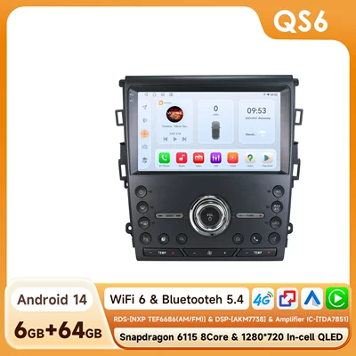 generation (models 2013-2019) large-screen Android | DVD Navigation - 664g-wifi4g-version-6115-carplay-octa-core-compatible-with-the-us-version-of-ford-fusion-2nd-generation-2013-2019-9inch-frame
