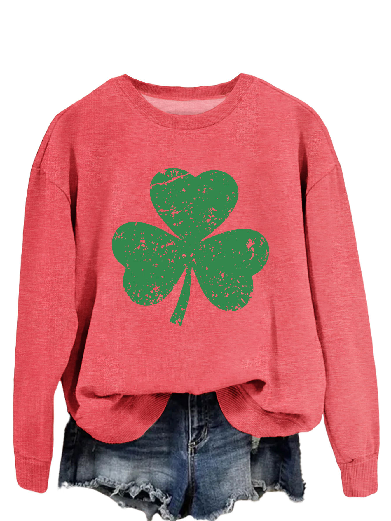 Women's Hoodies Long Sleeve Printing Preppy Style Streetwear Shamrock display picture 37