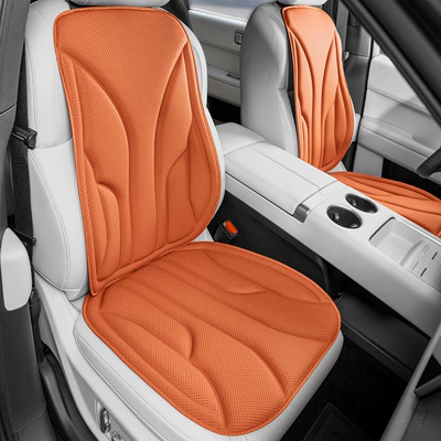 High-End Anti-Stain Leather Car Seat Cushions, Four Seasons Pad - love-horse-orange-seat-cushion-backrest-1-set-luxurious-anti-fouling-leather-latex-cotton-core-not-tired-after-sitting-for-a-long-time